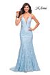 La Femme 28355 Bare Back Illusion Sides Lace Dress