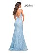 La Femme 28355 Bare Back Illusion Sides Lace Dress