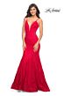 La Femme 28355 Bare Back Illusion Sides Lace Dress