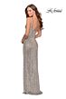 La Femme 28401 High Slit One Shoulder Sequin Dress