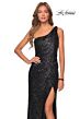 La Femme 28401 High Slit One Shoulder Sequin Dress