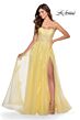 La Femme 28470 Lace-Up Back Embroidered Dress