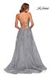 La Femme 28470 Lace-Up Back Embroidered Dress