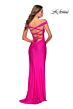 La Femme 28506 Lace-Up Back Off The Shoulder Dress
