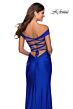 La Femme 28506 Lace-Up Back Off The Shoulder Dress