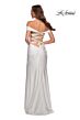 La Femme 28506 Lace-Up Back Off The Shoulder Dress