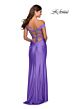 La Femme 28506 Lace-Up Back Off The Shoulder Dress