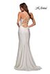 La Femme 28518 Cutaway Slit Ruched Lace-Up Dress