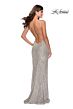 La Femme 28529 Halter Neckline Backless Sequin Dress