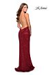 La Femme 28529 Halter Neckline Backless Sequin Dress