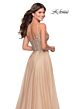 La Femme 28543 High Slit Illusion Corset Dress