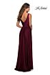 La Femme 28547 Ruched Bodice Empire Waist Stretch Jersey Dress