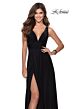 La Femme 28547 Ruched Bodice Empire Waist Stretch Jersey Dress