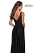 La Femme 28547 Ruched Bodice Empire Waist Stretch Jersey Dress