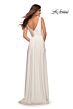La Femme 28547 Ruched Bodice Empire Waist Stretch Jersey Dress