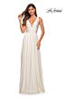 La Femme 28547 Ruched Bodice Empire Waist Stretch Jersey Dress