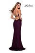 La Femme 28556 Plunging Neckline Strappy Back Dress