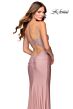 La Femme 28558 Lace Bodice Ruched Skirt Dress