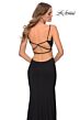 La Femme 28567 Deep V-Neckline Exposed Crisscross Back Dress