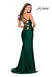 La Femme 28568 Scoop Neckline Lace-Up Back Dress