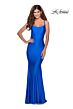 La Femme 28568 Scoop Neckline Lace-Up Back Dress