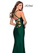 La Femme 28568 Scoop Neckline Lace-Up Back Dress