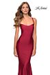 La Femme 28568 Scoop Neckline Lace-Up Back Dress