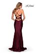 La Femme 28574 Plunging Neckline Lace-Up Dress