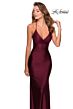 La Femme 28593 Surplice Bodice Strappy Lace-Up Back Dress