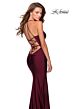 La Femme 28593 Surplice Bodice Strappy Lace-Up Back Dress