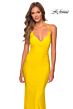 La Femme 28593 Surplice Bodice Strappy Lace-Up Back Dress