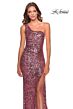 La Femme 28596 Exposed Back One Shoulder Dress