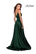 La Femme 28607 Low Back Spaghetti Straps V-Neck Dress