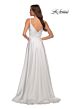 La Femme 28607 Low Back Spaghetti Straps V-Neck Dress