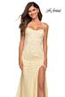 La Femme 28622 Lace-Up Back Embellished Dress