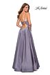 La Femme 28628 Plunging V-Neckline Crisscross Back Dress