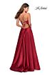 La Femme 28628 Plunging V-Neckline Crisscross Back Dress