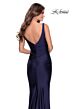 La Femme 28634 Square Neckline Low Back Dress