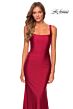 La Femme 28634 Square Neckline Low Back Dress