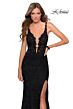 La Femme 28648 Plunging Neckline Cutout Back Dress