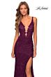 La Femme 28648 Plunging Neckline Cutout Back Dress