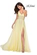 La Femme 28664 Rhinestone-Embellished V-Neckline Dress