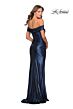 La Femme 28740 Off The Shoulder Metallic Dress
