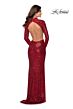La Femme 28771 Exposed Back High Neck Dress