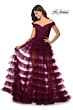 La Femme 28804 Ruffle Skirt Off The Shoulder Dress
