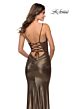 La Femme 28913 Figure-Hugging Side-Slit Strappy Back Dress