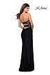 La Femme 28944 Faux Wrap Skirt Strappy Back Dress