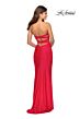 La Femme 28944 Faux Wrap Skirt Strappy Back Dress