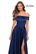La Femme 28978 A-Line Foldover Off-The-Shoulder Dress