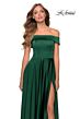 La Femme 28978 A-Line Foldover Off-The-Shoulder Dress
